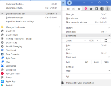 Chrome show bookmarks bar