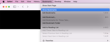 Safari show bookmarks